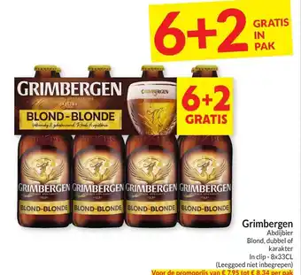Intermarché Grimbergen Abdijbier Blond, dubbel of karakter In clip - 8x33CL aanbieding