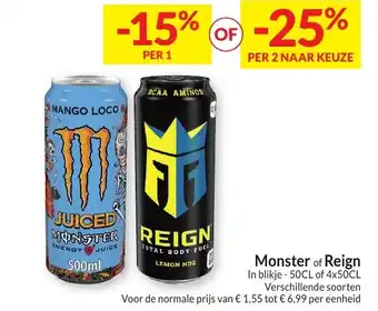 Intermarché Monster of Reign In blikje - 50CL of 4x50CL aanbieding