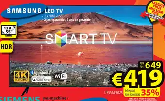 ElectroStock SAMSUNG LED TV 55" UE55AU7025 aanbieding