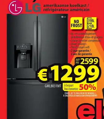 ElectroStock LG amerikaanse koelkast / réfrigérateur américain GML8031MT aanbieding