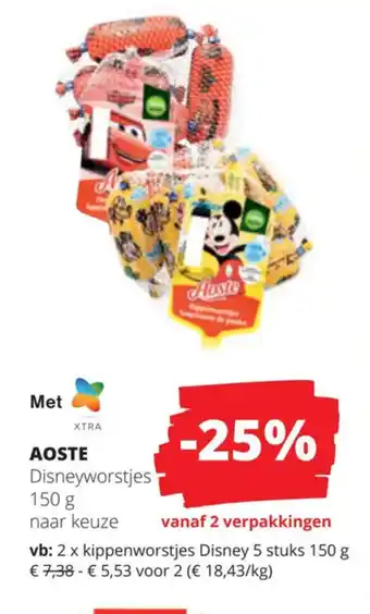 Spar Colruyt AOSTE Disneyworstjes 150g aanbieding