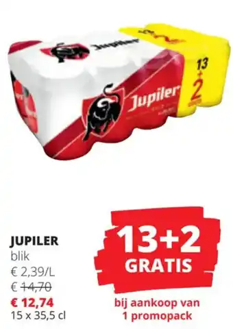 Spar Colruyt JUPILER blik 15 x 35.5cl aanbieding