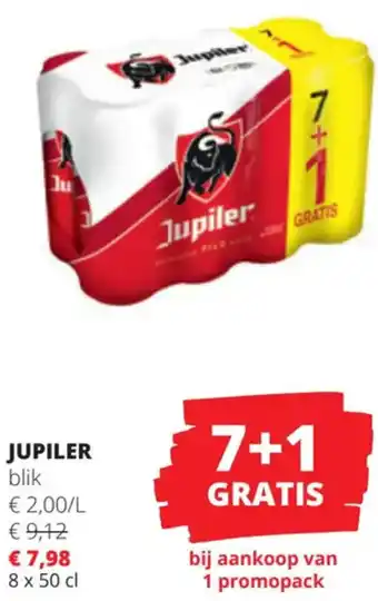 Spar Colruyt JUPILER blik 8 x 50cl aanbieding