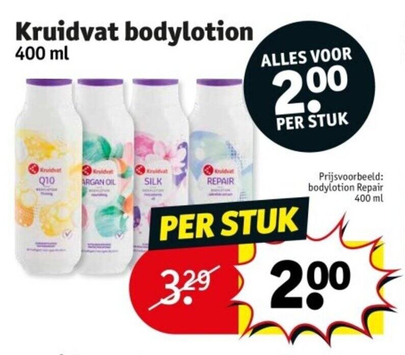 Kruidvat bodylotion 400ml promotie bij Kruidvat