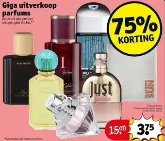 Kruidvat Giga uitverkoop parfums aanbieding