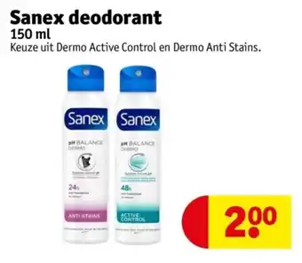 Kruidvat Sanex deodorant 150ml aanbieding