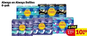 Kruidvat Always en always dailies 6-pak aanbieding