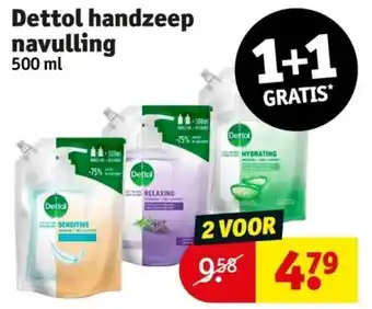 Kruidvat Dettol handzeep navulling 500 ml aanbieding
