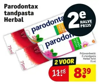 Kruidvat Parodontax tandpasta Herbal aanbieding