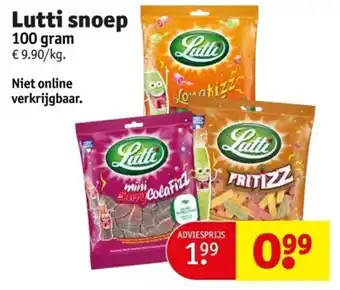 Kruidvat Lutti snoep 100 gram aanbieding