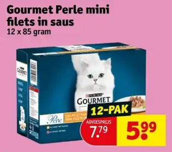 Kruidvat Gourmet Perle mini filets in saus 12 x 85 gram aanbieding