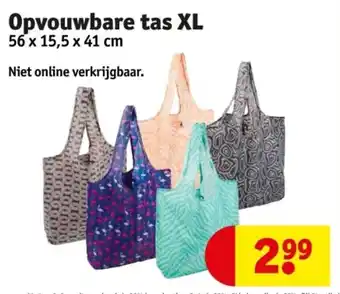 Kruidvat Opvouwbare tas XL 56 x 15,5 x 41 cm aanbieding