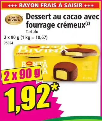 Norma Dessert au cacao avec fourrage crémeux 2 x 90g aanbieding