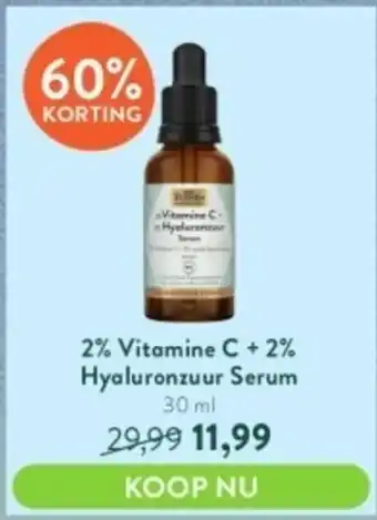 Holland & Barrett 2% Vitamine C + 2% Hyaluronzuur Serum 30 ml aanbieding