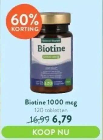 Holland & Barrett Biotine 1000 mcg 120 tabletten aanbieding