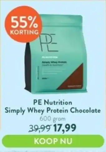 Holland & Barrett PE Nutrition Simply Whey Protein Chocolate 600 gram aanbieding