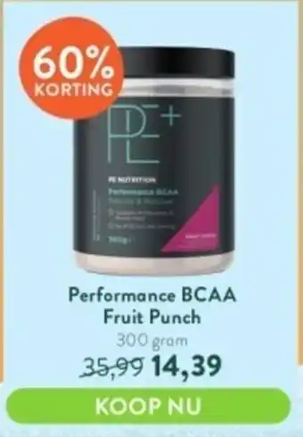 Holland & Barrett Performance BCAA Fruit Punch 300 gram aanbieding