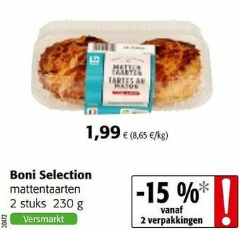 Colruyt Boni selection mattentaarten aanbieding