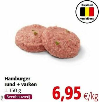 Colruyt Hamburger rund + varken aanbieding