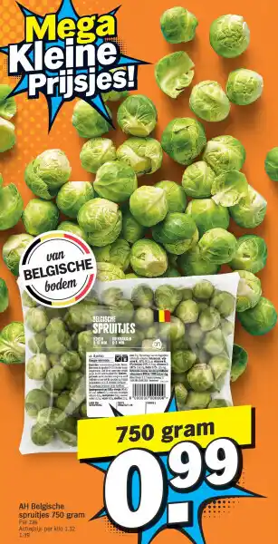 Albert Heijn Ah belgische spruitjes 750 gram aanbieding