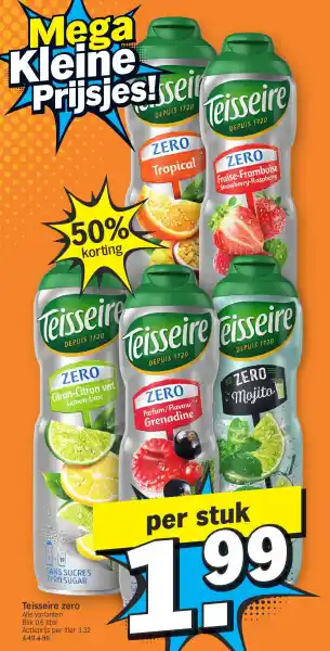 Albert Heijn Teisseire zero aanbieding
