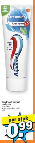 Albert Heijn Aquafresh freshmint tandpasta aanbieding
