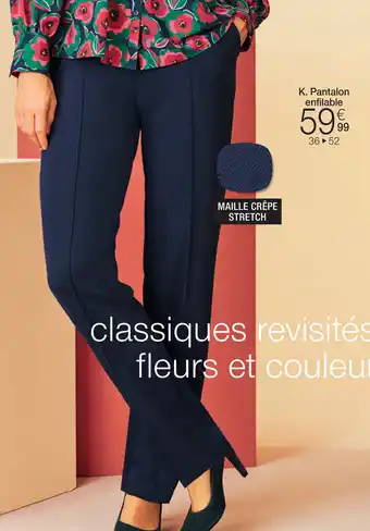 PANTALON ENFILABLE MAILLE CRÊPE STRETCH