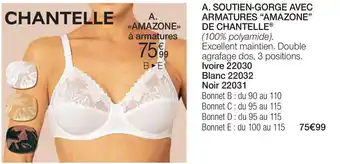 Damart SOUTIEN-GORGE AVEC ARMATURES "AMAZONE" DE CHANTELLE aanbieding