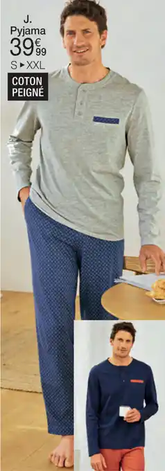 Damart PYJAMA JERSEY COTON PEIGNÉ IMPRIMÉ GÉOMÉTRIQUE aanbieding