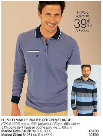Damart POLO MAILLE PIQUÉE COTON MÉLANGÉ aanbieding