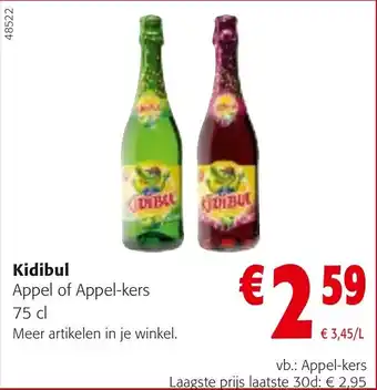 Colruyt Kidibul Appel of Appel-kers 75 cl aanbieding