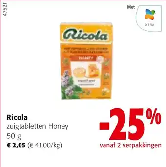 Colruyt Ricola zuigtabletten Honey 50 g aanbieding