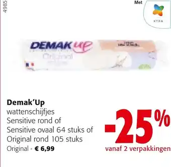 Colruyt Demak'Up wattenschijfjes Sensitive rond of Sensitive ovaal 64 stuks of Original rond 105 stuks Original aanbieding