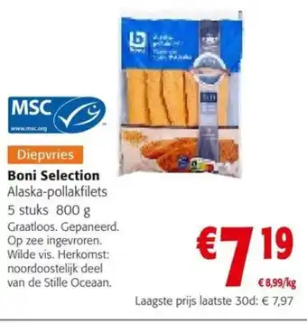 Colruyt Boni Selection Alaska-pollakfilets aanbieding