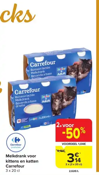 Melkdrank voor kittens en katten Carrefour 3 x 20 cl