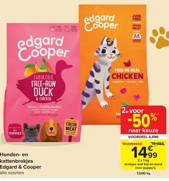 Carrefour Market Honden en kattenbrokjes Edgard & Cooper aanbieding
