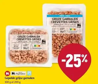 Delhaize Gepelde grijze garnalen aanbieding