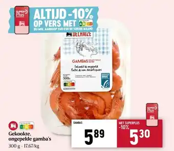 Delhaize Gekookte, ongepelde gamba’s aanbieding