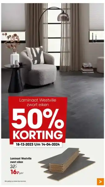 Kwantum Laminaat westville zwart eiken aanbieding