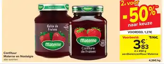 Carrefour Market Materne Confiture de Fraises en Gelée de Fraises aanbieding