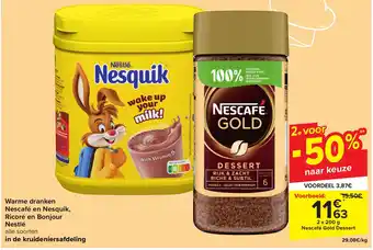 Carrefour Market Nescafé en Nesquik, Ricoré en Bonjour Nestlé aanbieding