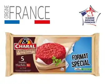 Auchan 5 STEAKS HACHÉS AUTHENTIQUES CHARAL aanbieding
