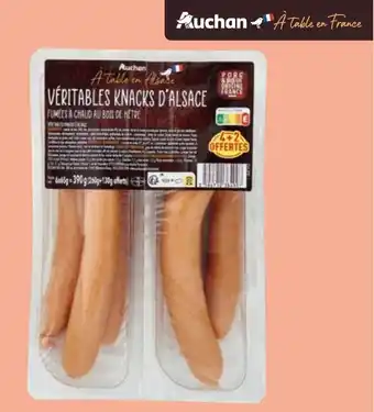 Auchan VÉRITABLES KNACKS D'ALSACE AUCHAN À TABLE EN FRANCE aanbieding