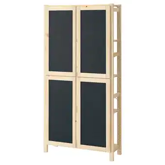 IKEA Ivar open kast met deuren, grenen/vilt, 89x30x179 cm aanbieding