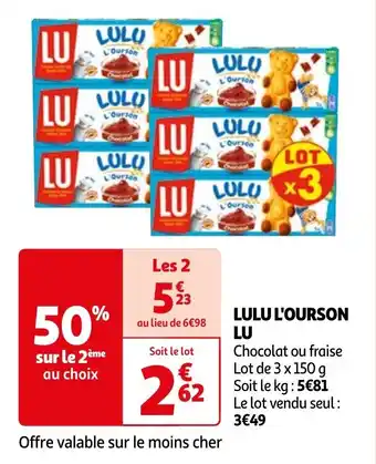 Auchan LULU L'OURSON LU aanbieding