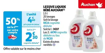 Auchan LESSIVE LIQUIDE BÉBÉ aanbieding