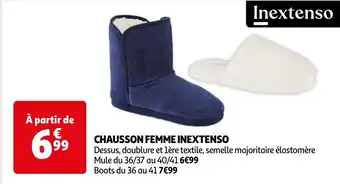 Auchan CHAUSSON FEMME INEXTENSO aanbieding
