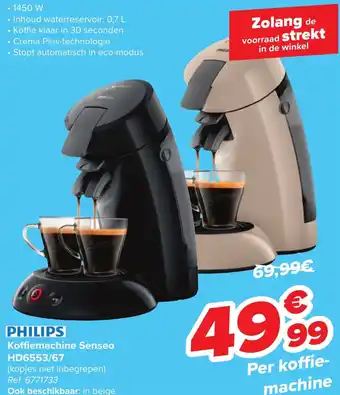 Carrefour Market PHILIPS Koffiemachine Senseo HD6553/67 aanbieding