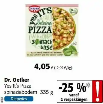 Colruyt Dr. oetker yes it’s pizza spinaziebodem aanbieding