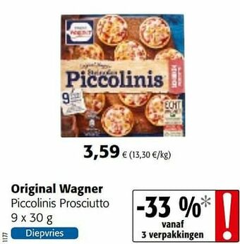 Colruyt Original wagner piccolinis prosciutto aanbieding